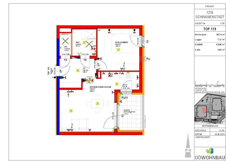 Wohnung zur Miete - Erstbezug 716 € 2 Zimmer 56,7 m² 3. Geschoss Alleehof 4 und 5 Schwanenstadt 4690