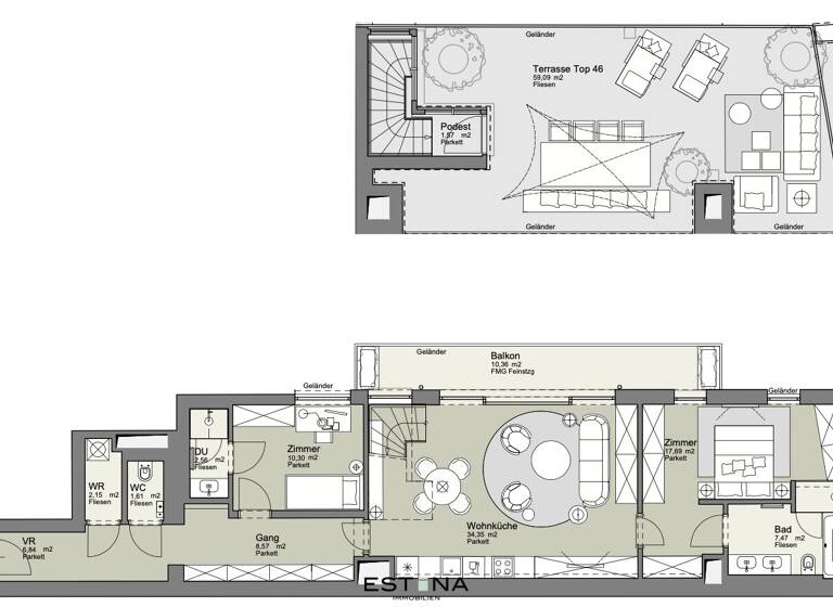 Wohnung zum Kauf - Erstbezug 2.300.000 € 3 Zimmer 93,8 m² 7. Geschoss Werdertorgasse Wien 1010