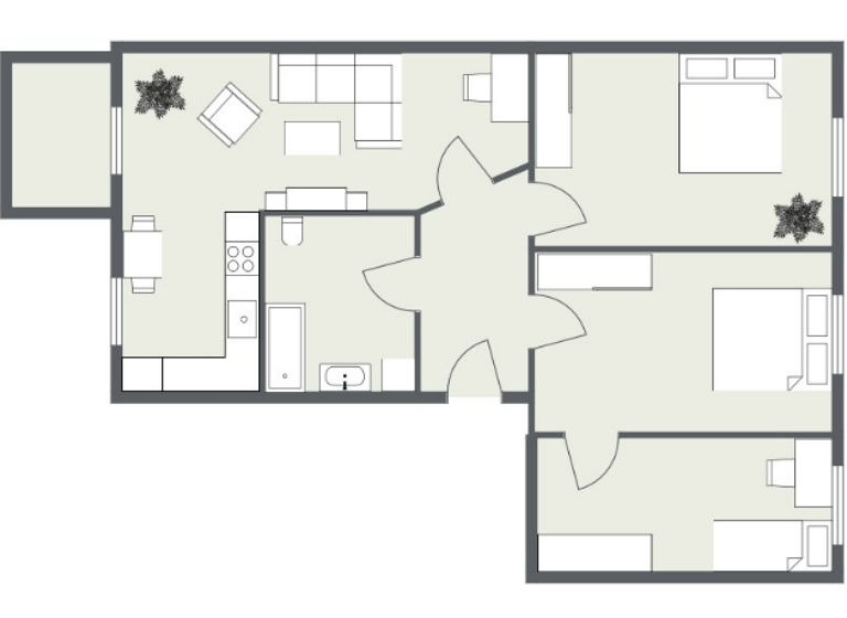 WG-Zimmer zur Miete 695 € 4 Zimmer 86,9 m² 4. Geschoss Merseburger Straße 214 Damaschkestraße Halle 06130
