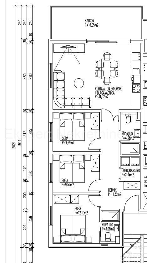 Wohnung zum Kauf 349.000 € 3 Zimmer 100 m²<br/>Wohnfläche 2.<br/>Geschoss Ciovo Slatine