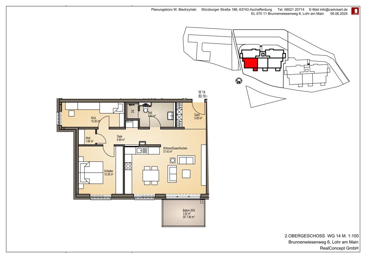 Wohnung zum Kauf 386.000 € 3 Zimmer 80,2 m²<br/>Wohnfläche 2.<br/>Geschoss Lohr Lohr am Main 97816