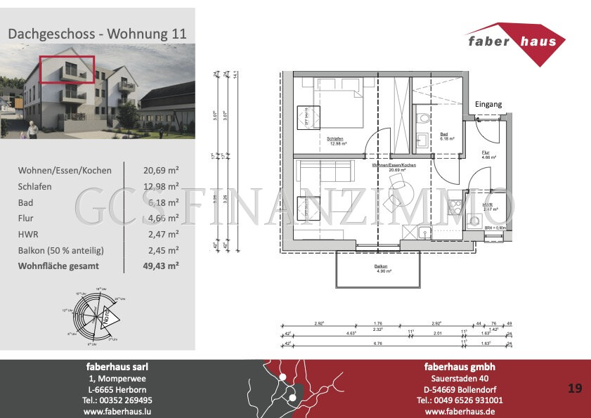 Wohnung zum Kauf 195.300 € 2 Zimmer 49,4 m²<br/>Wohnfläche Kordel 54306