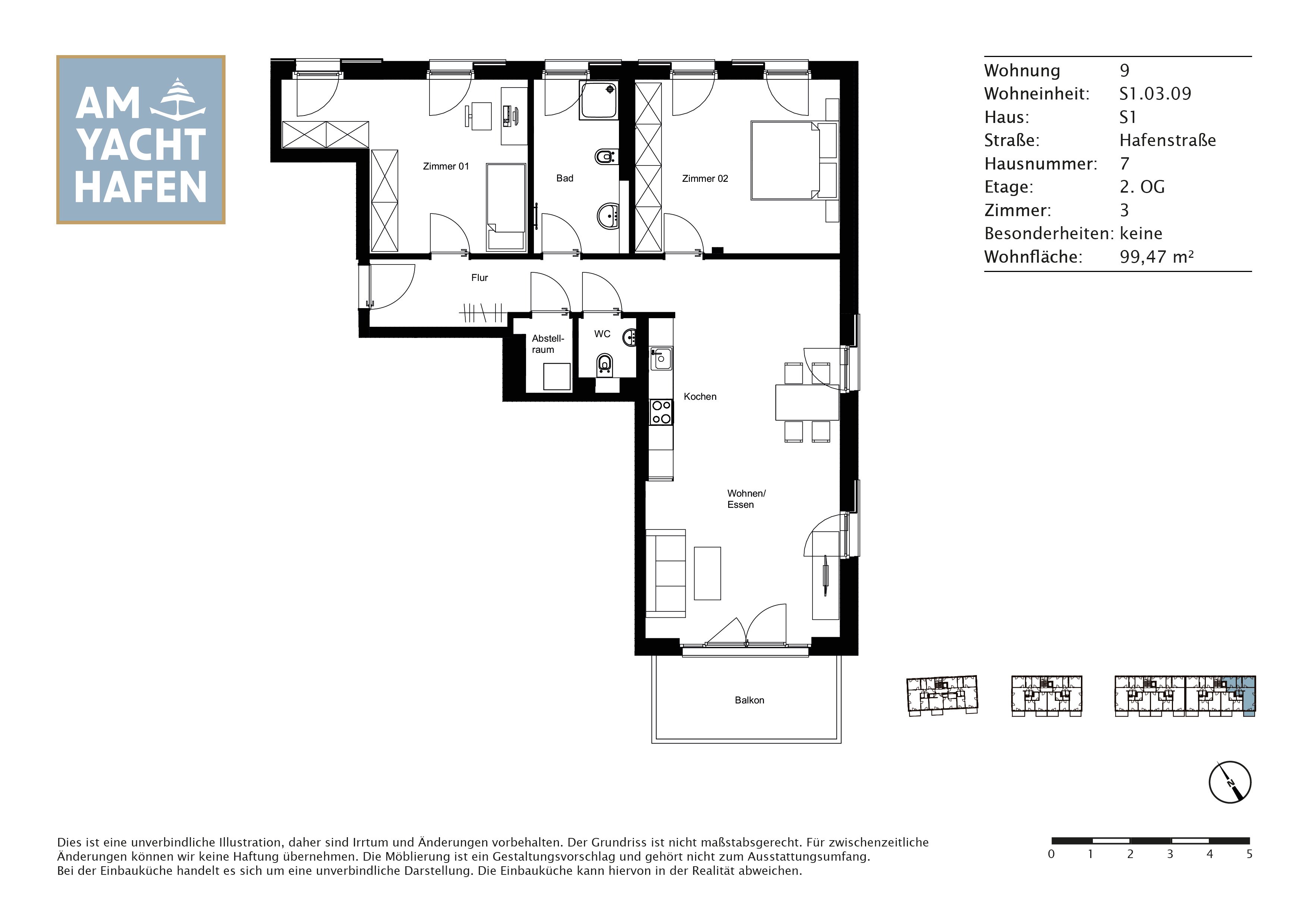 Wohnung zur Miete 1.080 € 3 Zimmer 98,9 m²<br/>Wohnfläche 2.<br/>Geschoss Hafenstraße 7 Neuenhäusen Celle 29223