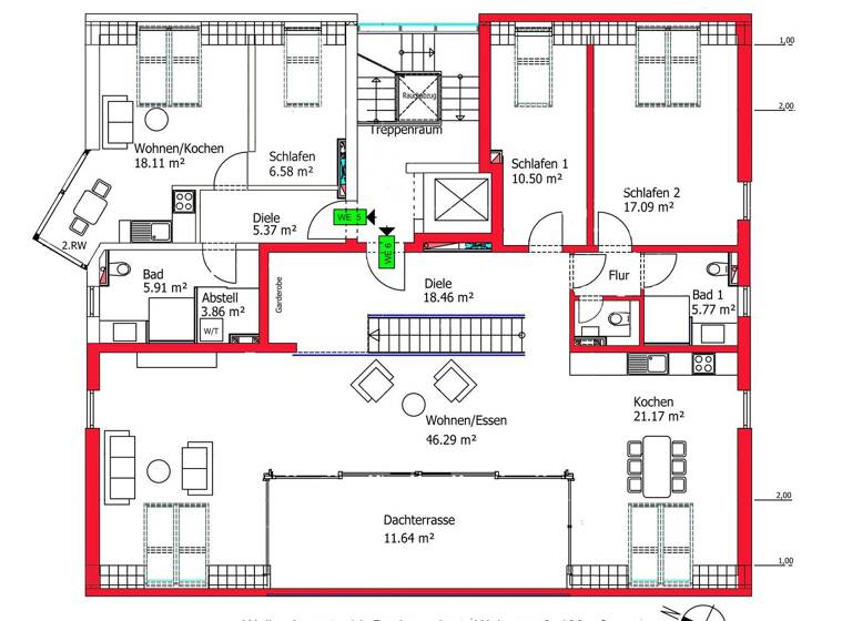 Maisonette zum Kauf - Erstbezug 1.375.000 € 5 Zimmer 193 m² Geschoss 2/2 frei ab sofort Bad Honnef 53604