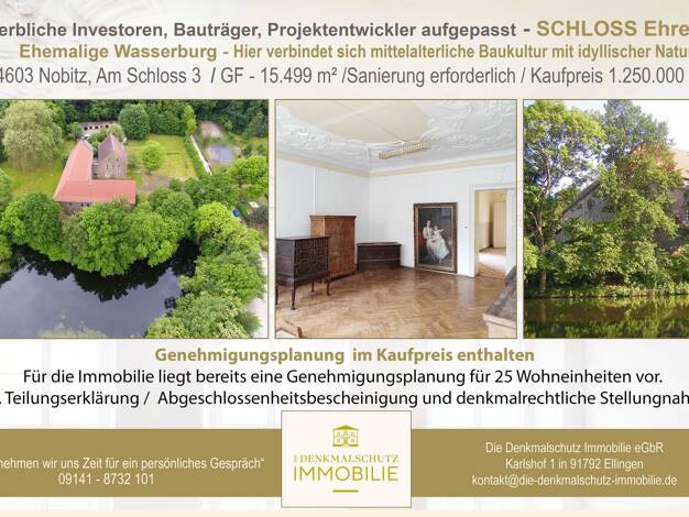 Schloss zum Kauf 1.250.000 € 3.633,9 m² 15.499 m² Grundstück Ehrenhain Nobitz 04603