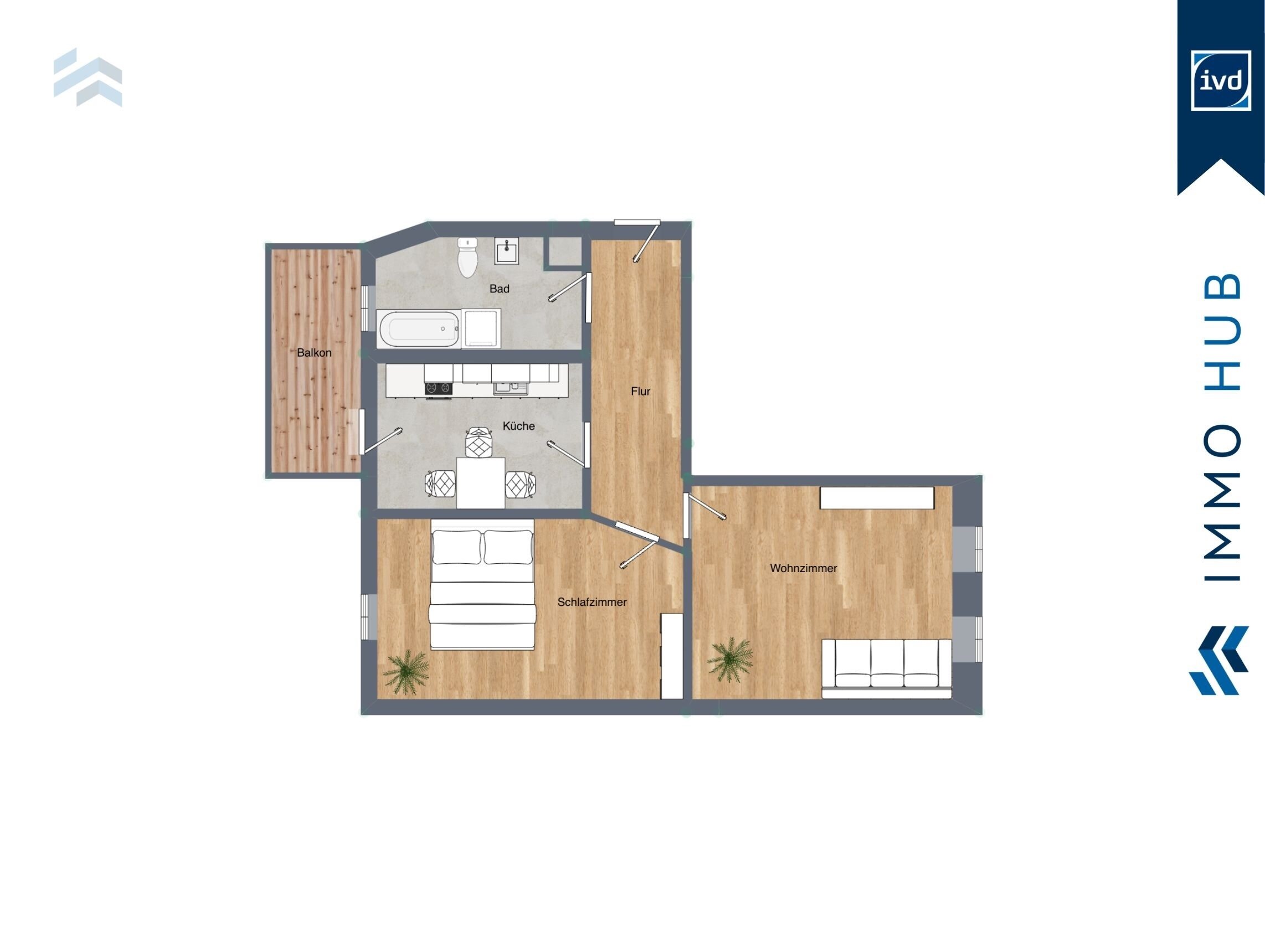 Wohnung zum Kauf 190.000 € 2 Zimmer 59 m²<br/>Wohnfläche 2.<br/>Geschoss Plagwitz Leipzig 04229