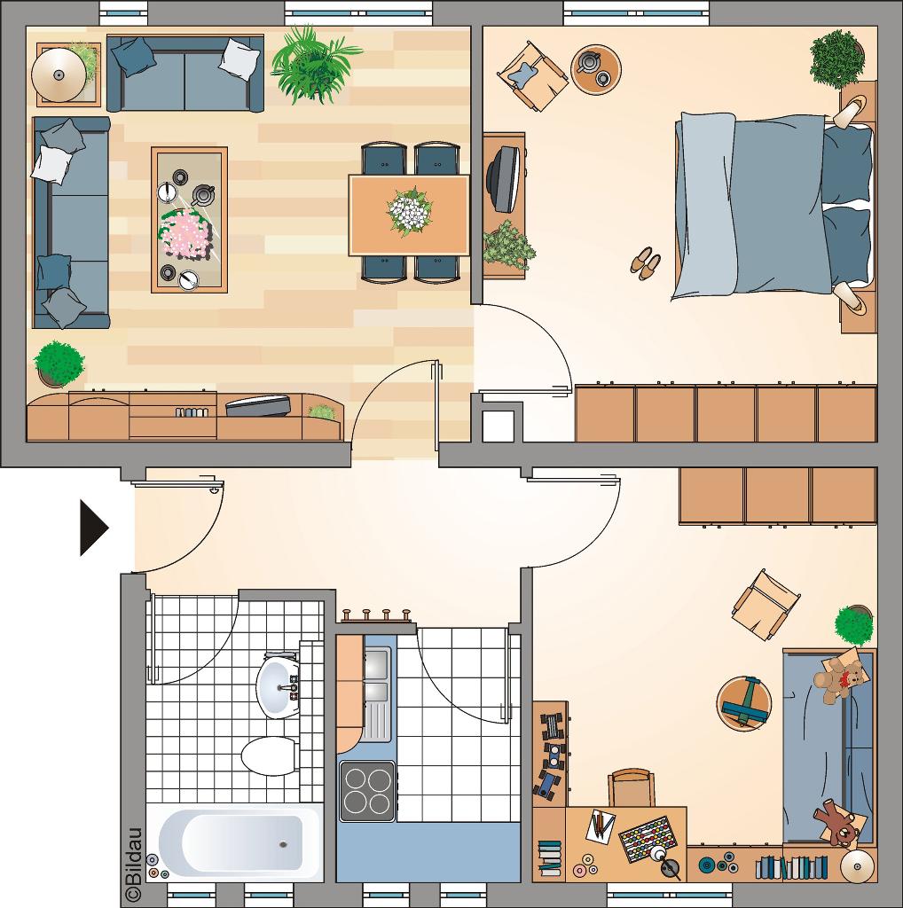 Wohnung zur Miete nur mit Wohnberechtigungsschein 225 € 3 Zimmer 56,8 m²<br/>Wohnfläche EG<br/>Geschoss 27.12.2024<br/>Verfügbarkeit August-Kaiser-Straße 45 Grullbad Recklinghausen 45661