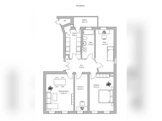 Wohnung zur Miete Tauschwohnung 1.050 € 4 Zimmer 95 m² 2. Geschoss Probstheida Südost 04299