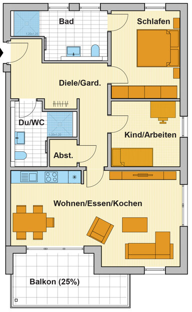 Wohnung zum Kauf provisionsfrei als Kapitalanlage geeignet 366.500 € 3 Zimmer 90,3 m² Blumenstrasse 45 Innenstadt Radevormwald 42477