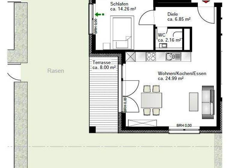 Wohnung zum Kauf - Erstbezug 498.000 € 2 Zimmer 59,3 m² EG Eschersheim Frankfurt am Main 60431