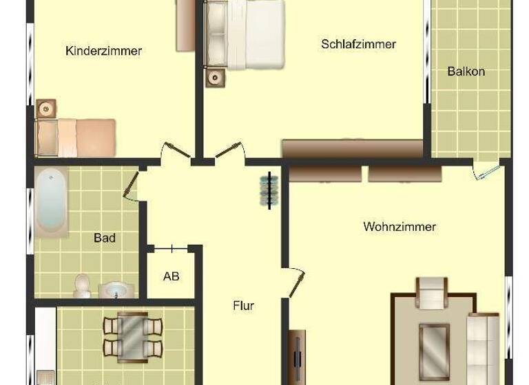Wohnung zur Miete 579 € 3 Zimmer 62,8 m² 1. Geschoss Am Röteringshof 8 Innenstadt Ahlen 59229