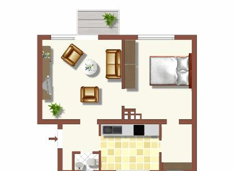 Wohnung zur Miete 429 € 2 Zimmer 46 m² 1. Geschoss Kahlacker 16 Bergheim Duisburg 47228