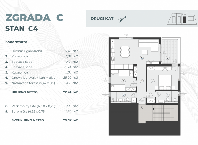 Wohnung zum Kauf 302.495 € 3 Zimmer 2. Geschoss Fazana 52212