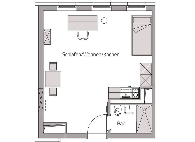 Studio zum Kauf 164.900 € 1 Zimmer 28,3 m² 1. Geschoss Grombühl Würzburg 97076