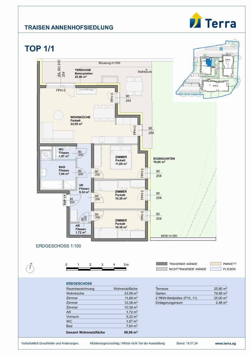 Wohnung zur Miete 1.063 € 4 Zimmer 87 m²<br/>Wohnfläche 01.09.2026<br/>Verfügbarkeit Traisen 3160