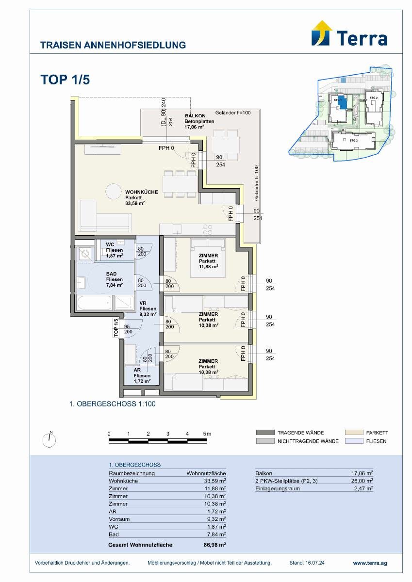 Wohnung zur Miete 935 € 4 Zimmer 87 m²<br/>Wohnfläche 01.09.2026<br/>Verfügbarkeit Traisen 3160