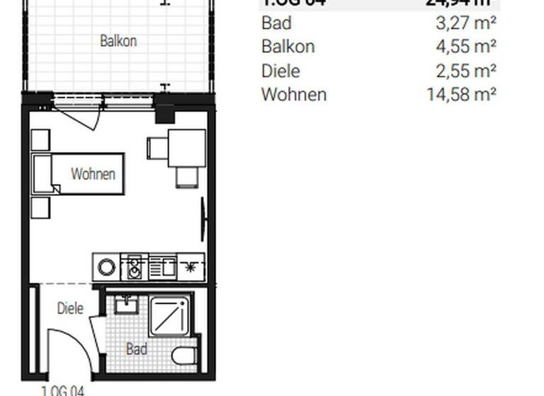 Studio zur Miete - Erstbezug 687 € 1 Zimmer 25 m² 1. Geschoss Steinbühler Straße 4-6 Tafelhof Nürnberg 90443