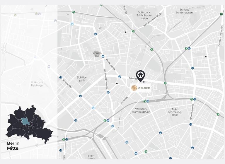 Wohnung zum Kauf provisionsfrei 331.900 € 2 Zimmer 64,5 m² EG Osloer Straße 110 Gesundbrunnen Berlin 13359