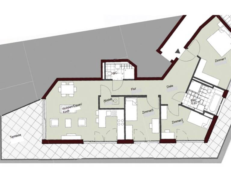 Wohnung zur Miete 1.892 € 4 Zimmer 116,8 m² 4. Geschoss frei ab 09.04.2026 Reutlinger Straße 74 Metzingen 72555