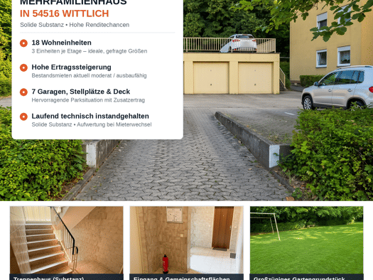 Mehrfamilienhaus zum Kauf als Kapitalanlage geeignet 2.130.000 € 42 Zimmer 1.160,3 m² 1.392,4 m² Grundstück Wittlich Wittlich 54516