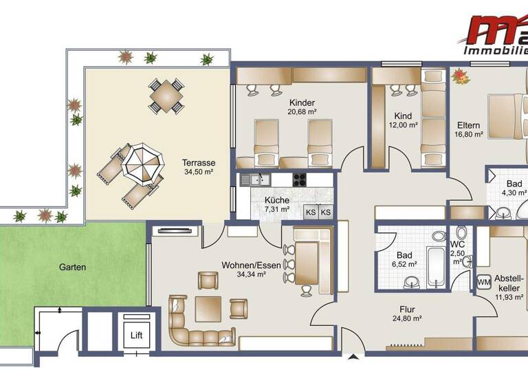Terrassenwohnung zum Kauf 595.000 € 4 Zimmer 129,3 m² 6. Geschoss frei ab sofort Mutterstraße 19 Feldkirch 6800