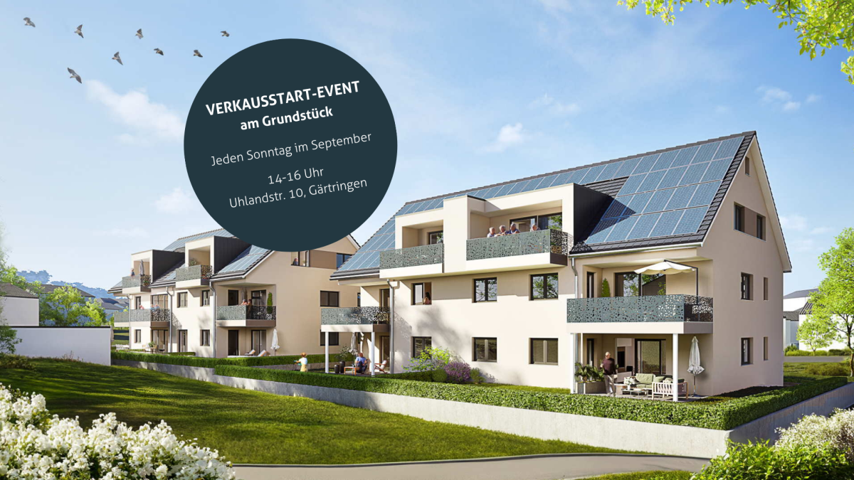 Terrassenwohnung zum Kauf provisionsfrei 596.000 € 3 Zimmer 83,1 m²<br/>Wohnfläche EG<br/>Geschoss Uhlandstraße 10 + 10/1 Gärtringen Gärtringen 71116