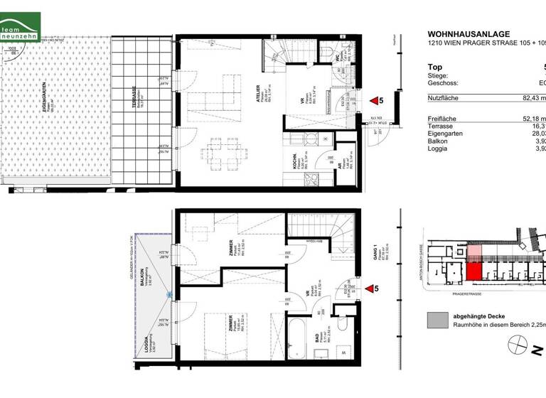 Wohnung zur Miete 1.104 € 3 Zimmer 82,4 m² EG frei ab 01.07.2026 Prager Straße 105 + 109 Wien 1210