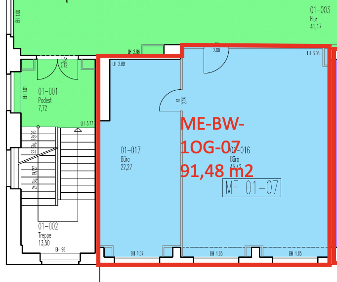 Bürofläche zur Miete 1.250 € 2 Zimmer 91 m²<br/>Bürofläche Mariendorf Berlin 12277