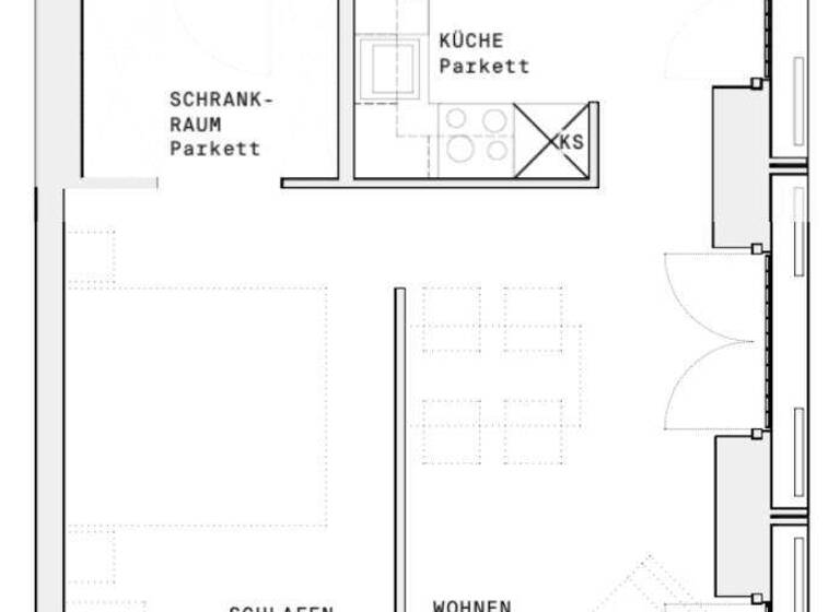 Wohnung zur Miete - Erstbezug 756 € 2 Zimmer 45 m² 11. Geschoss Wien 1220