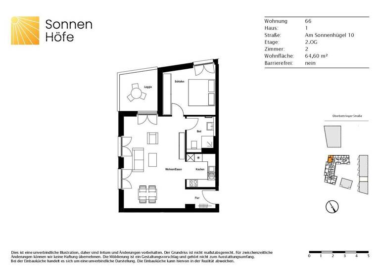 Wohnung zur Miete 865 € 2 Zimmer 64,6 m² 2. Geschoss frei ab sofort Am Sonnenhügel 10/1 Schwäbisch Gmünd 73525