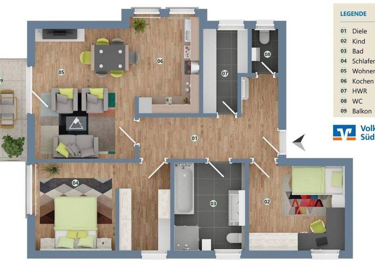 Wohnung zum Kauf 339.000 € 3 Zimmer 83 m² Wietesch/Schleupe Rheine 48431