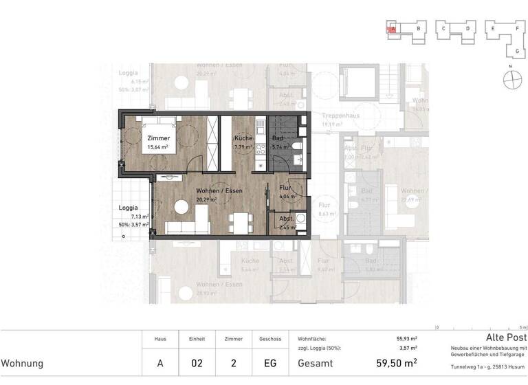 Wohnung zum Kauf - Erstbezug 238.000 € 2 Zimmer 59,5 m² EG Husum 25813