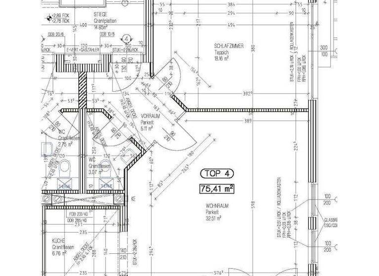 Wohnung zur Miete 1.252 € 2 Zimmer 75,4 m² 1. Geschoss Wien 1130
