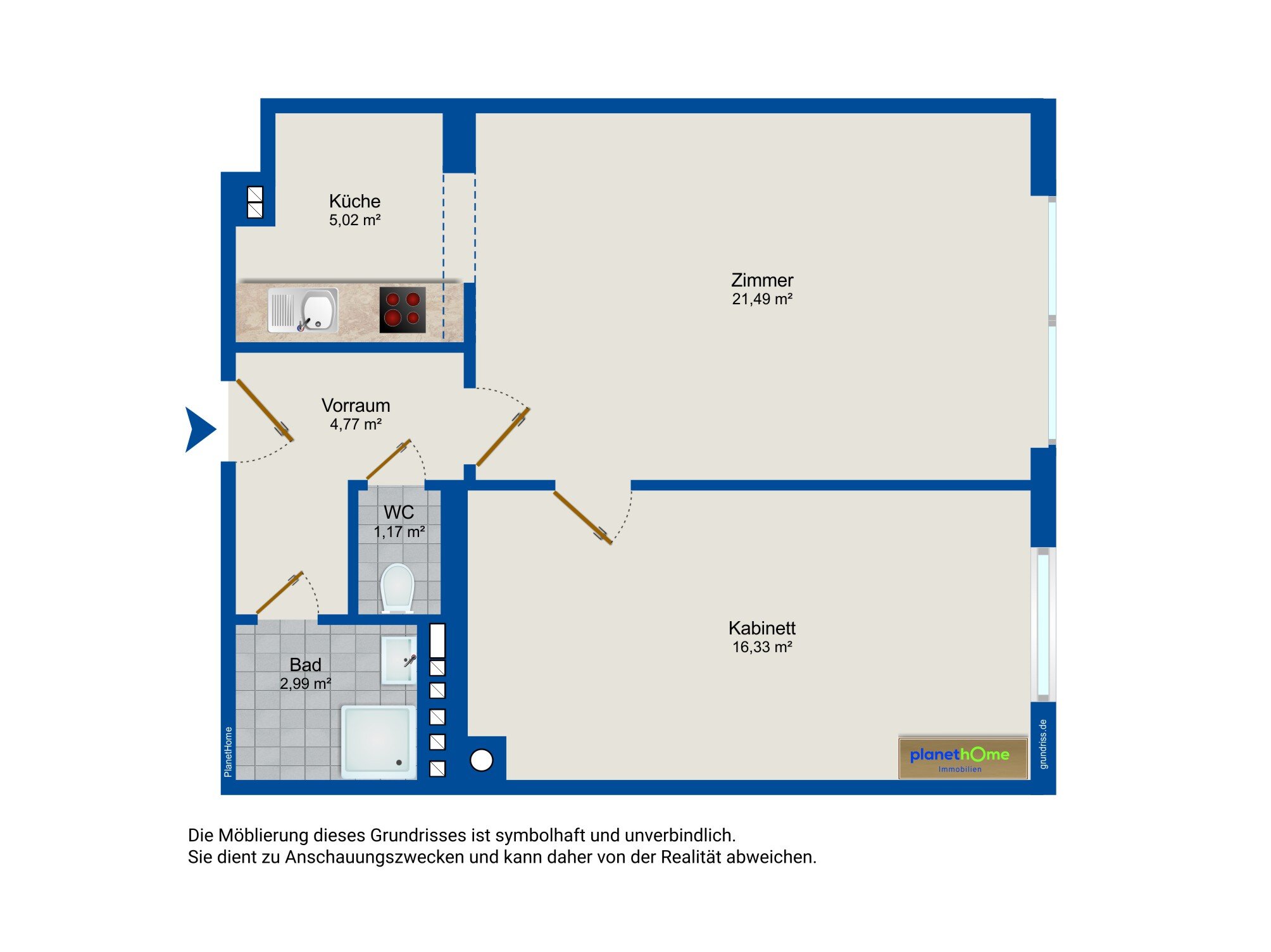 Wohnung zum Kauf 198.000 € 2 Zimmer 51,8 m²<br/>Wohnfläche 3.<br/>Geschoss Wien 1200