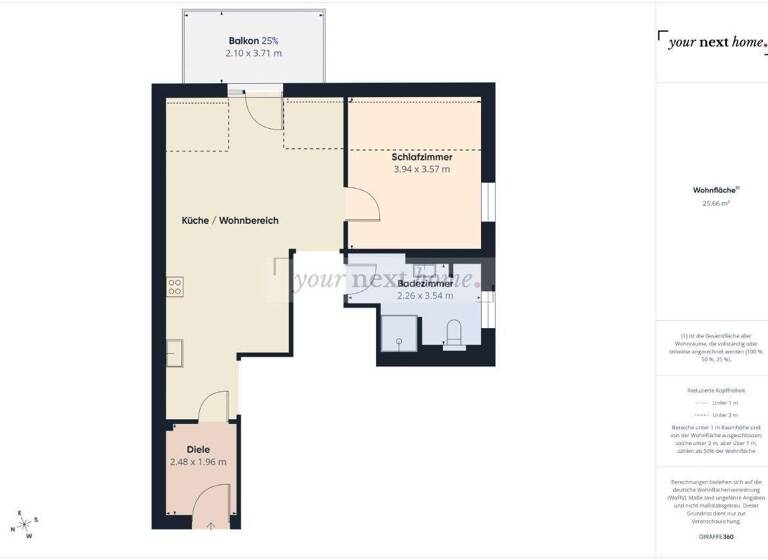 Wohnung zum Kauf 223.000 € 2 Zimmer 64 m² 2. Geschoss Güdingen Saarbrücken/Güdingen 66130