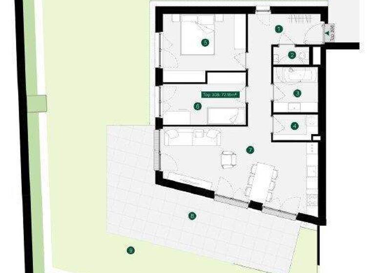 Wohnung zur Miete 1.311 € 3 Zimmer 72,2 m² 1. Geschoss frei ab sofort Wiener Straße Klosterneuburg 3400