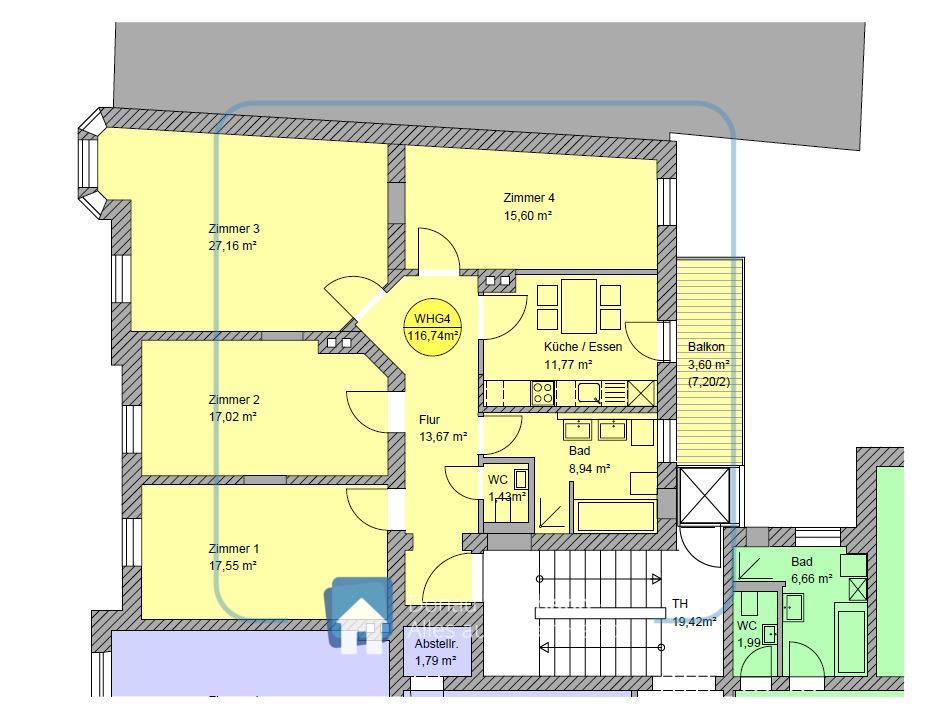 Wohnung zur Miete 1.256 € 4 Zimmer 116,7 m²<br/>Wohnfläche 1.<br/>Geschoss ab sofort<br/>Verfügbarkeit Firmianstraße Haidenhof Nord Passau 94032