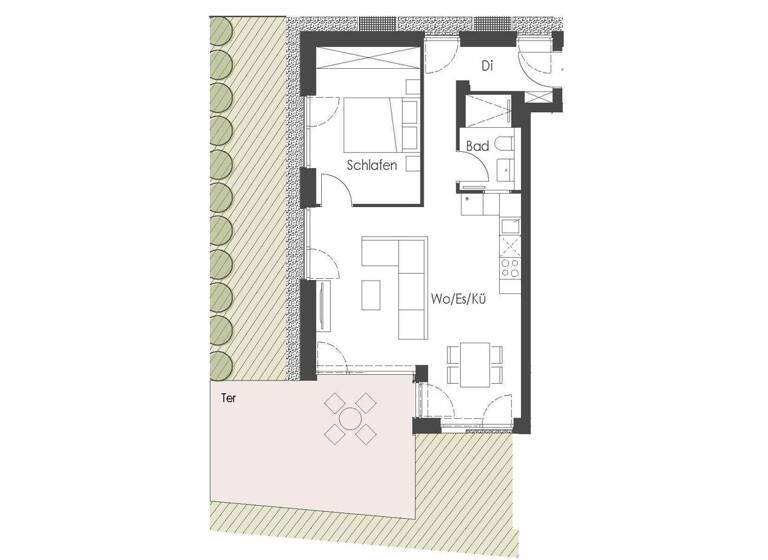 Wohnung zur Miete 995 € 2 Zimmer 64,4 m² 1. Geschoss frei ab sofort Degmarner Str. 14/1 Oedheim 74229