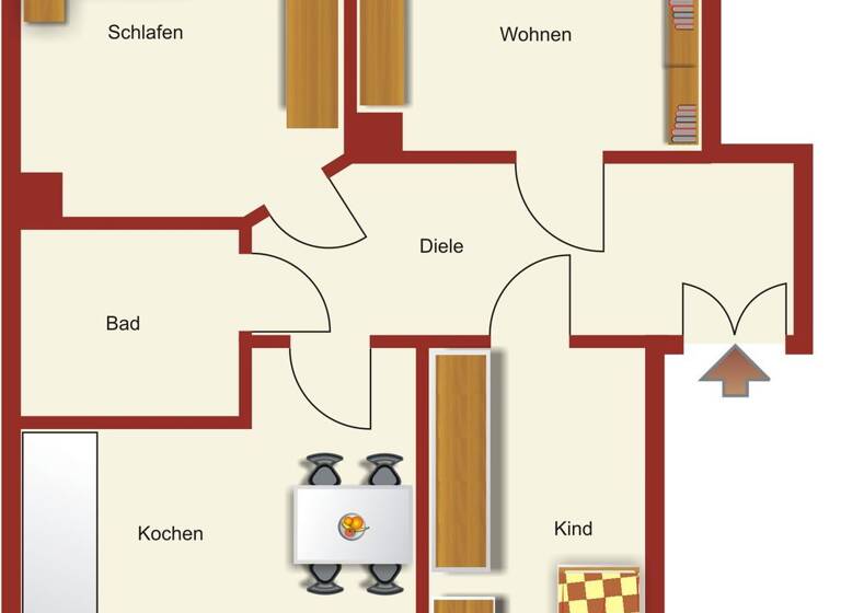 Wohnung zur Miete 670 € 3 Zimmer 76 m² 1. Geschoss Faradaystraße 18 Möckern Leipzig 04159