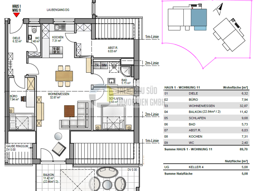Wohnung zum Kauf - Erstbezug provisionsfrei 460.000 € 3,5 Zimmer 89,7 m² Mietingen 88487