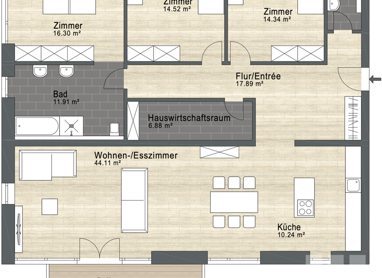 Wohnung zum Kauf 485.000 € 4 Zimmer 148 m² 1. Geschoss Laagberg Wolfsburg 38440