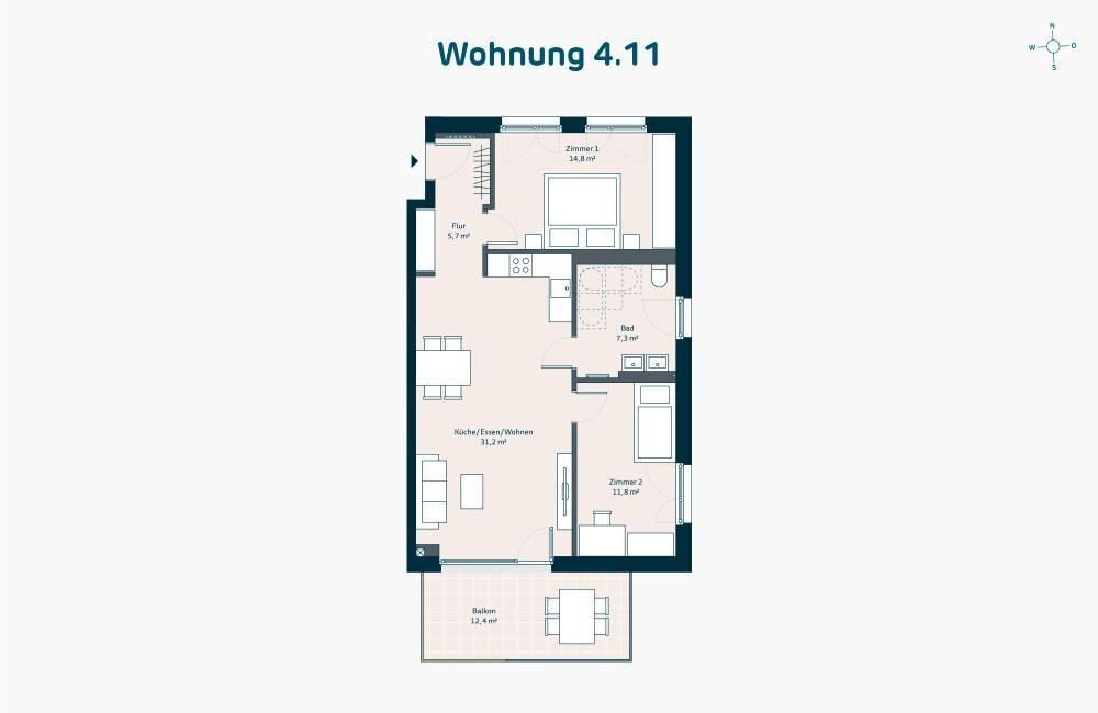 Wohnung zum Kauf provisionsfrei als Kapitalanlage geeignet 402.000 € 3 Zimmer 77 m²<br/>Wohnfläche Bachwiesen Zirndorf Zirndorf 90513