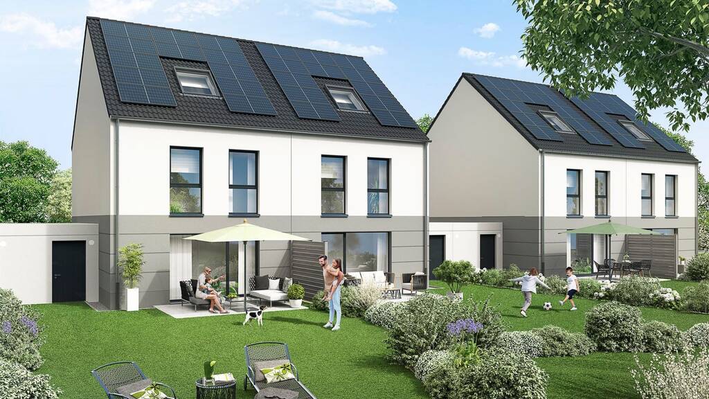 Doppelhaushälfte zum Kauf - Erstbezug provisionsfrei 397.900 € 5,5 Zimmer 132 m² 335 m² Grundstück frei ab sofort Schlesierstraße 9, Möllen Voerde (Niederrhein) 46562