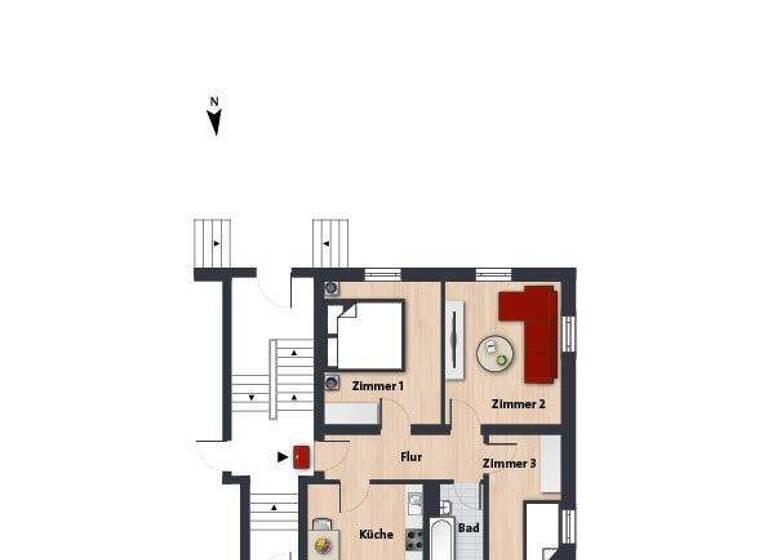 Studio zur Miete 123 € 1 Zimmer 14,5 m² EG frei ab 01.04.2026 Gustav-Freytag-Str. 10 Innenstadt Wolfsburg 38440