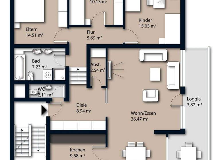 Wohnung zum Kauf 320.000 € 4 Zimmer 112 m² 2. Geschoss Rastatt 76437