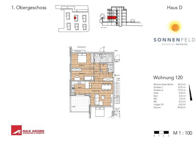 Wohnung zum Kauf 525.000 € 3 Zimmer 87 m² 1. Geschoss Münchener Straße 25d Freilassing 83395