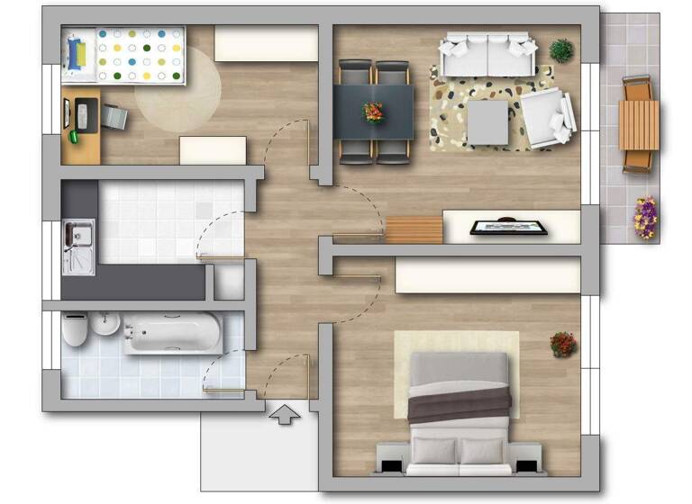 Wohnung zur Miete 335 € 3 Zimmer 60,8 m² 1. Geschoss Daniel-Pöppelmann-Straße 16 Südliche Neustadt Halle (Saale) 06124