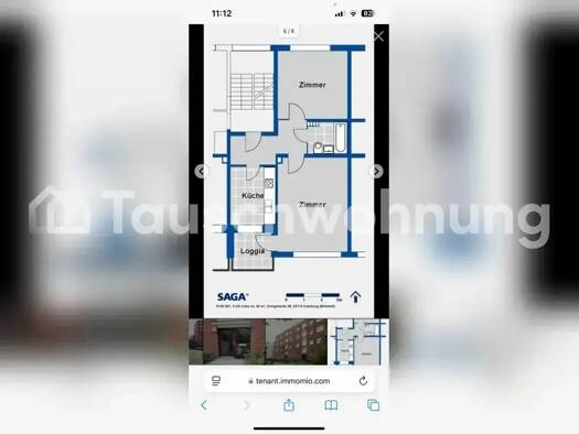 Wohnung zur Miete Tauschwohnung 280 € 2 Zimmer 56 m² 3. Geschoss Otterndorf Hamburg 22119