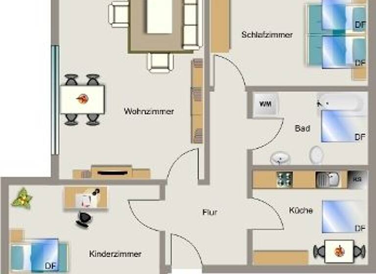 Wohnung zur Miete nur mit Wohnberechtigungsschein 397 € 3,5 Zimmer 69,4 m² 2. Geschoss Merkelheider Weg 41 Hamm Marl 45772