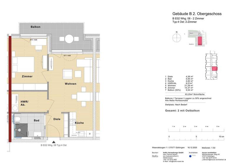 Wohnung zum Kauf - Erstbezug provisionsfrei 4.650 € 2 Zimmer 63,3 m² 2. Geschoss frei ab sofort Weende Göttingen 37077